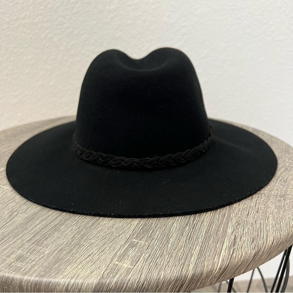 Tart Black Wool Western Boho Braided Detail Hat - Picture 8 of 12